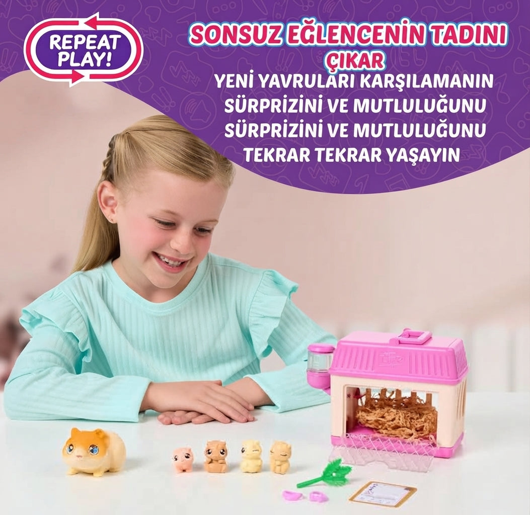 Petipuff Mini Evcil Hayvan Oyun Evi 🐹💕 – Sevimli Hayvan Figürlü Oyun Seti